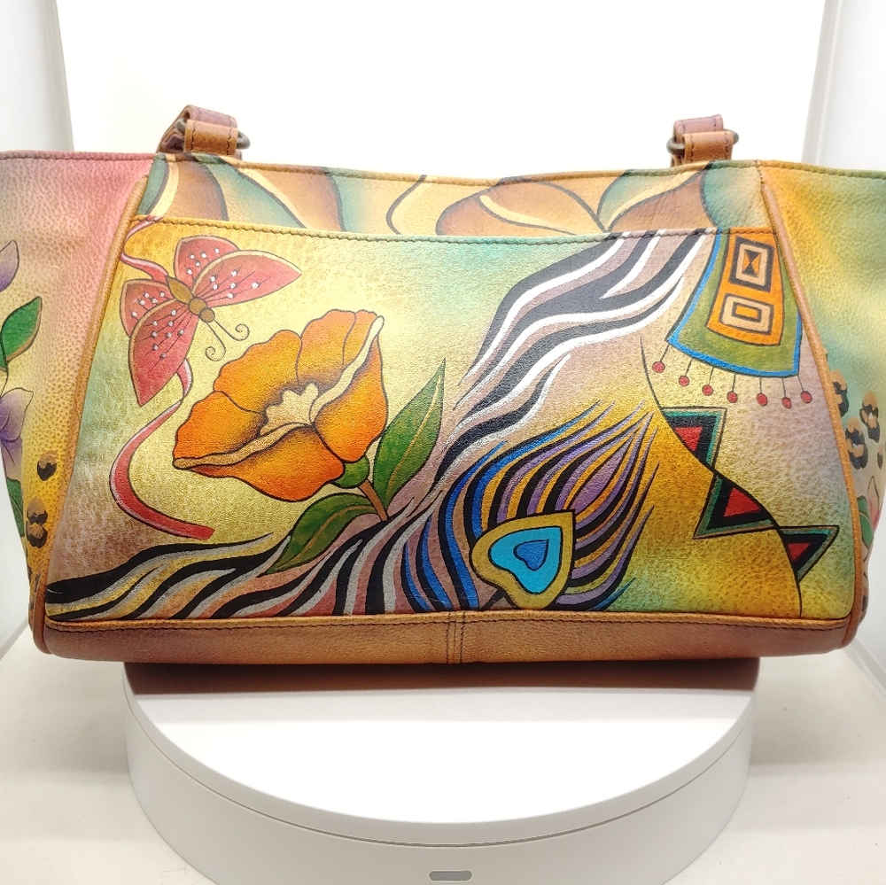 Anuschka Butterfly Safari Leather Tote Bag